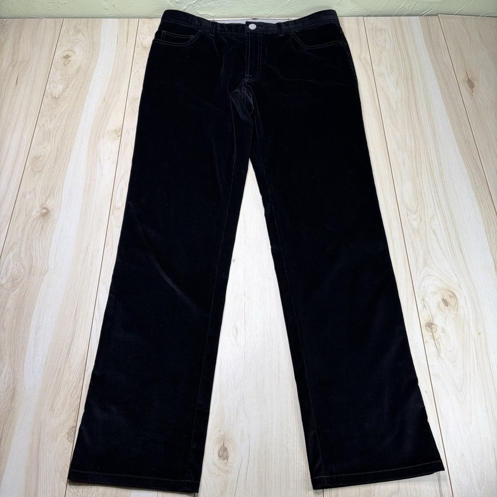 Brioni STELVIO Soft Cotton Luxury Corduroy Black Pants Mens 38x35 Italy - Picture 2 of 16